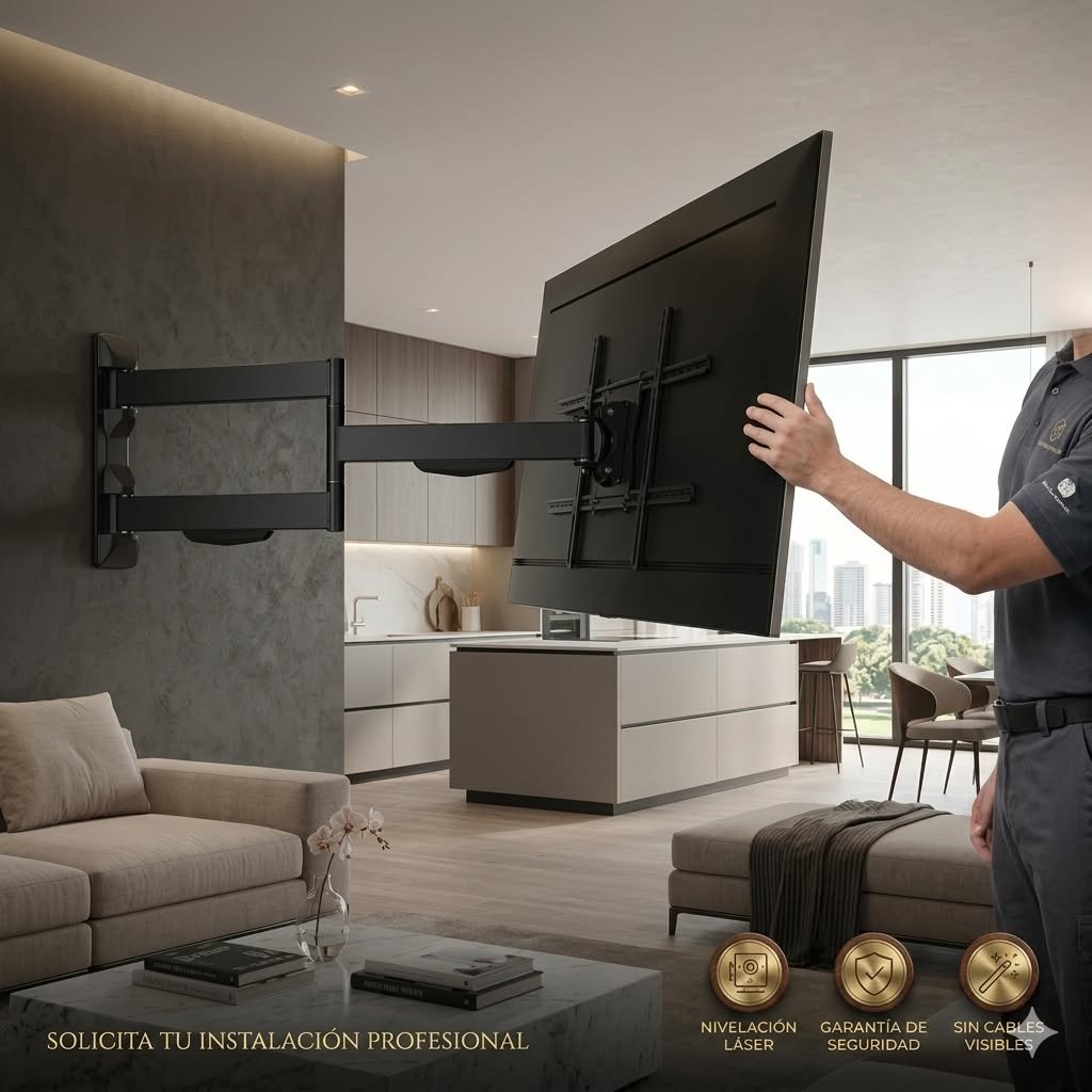 montadores soportes tv pared ladrillo