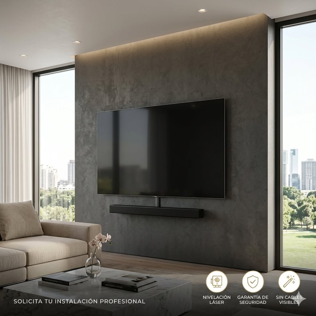 coloca soporte tv pared ladrillo